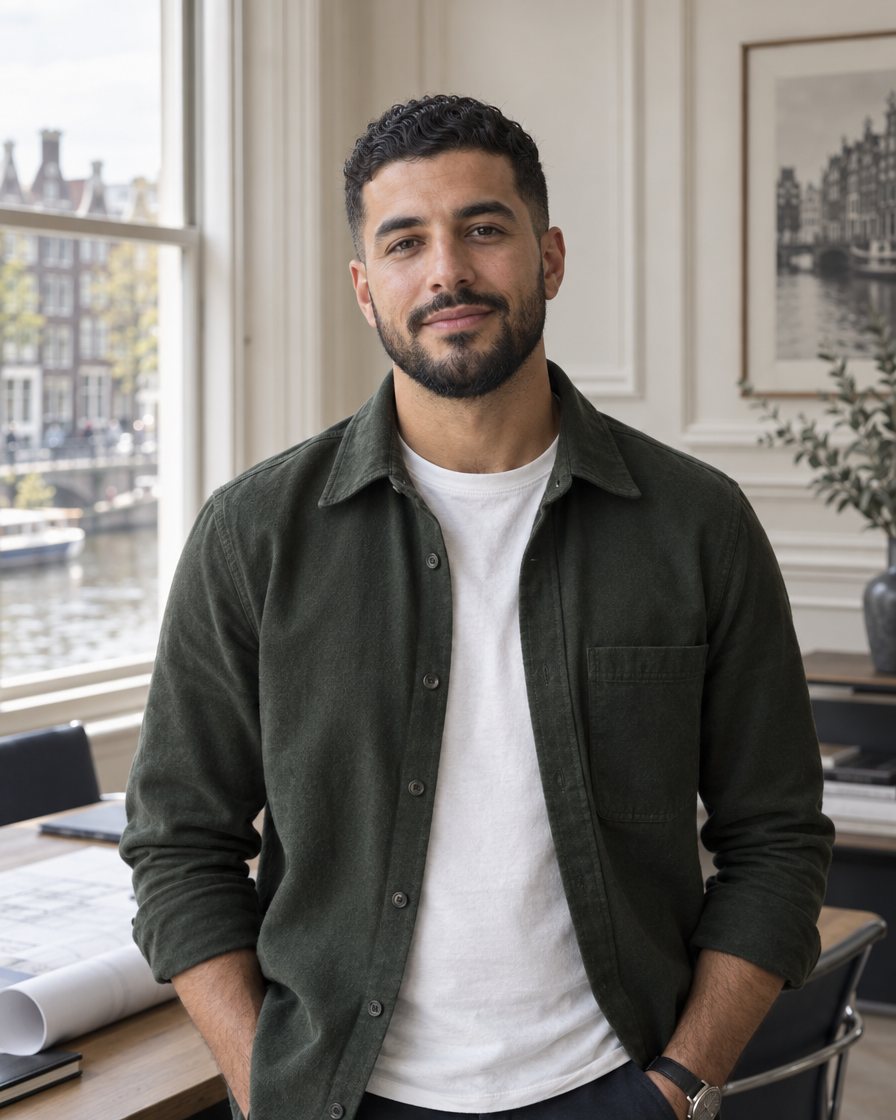 Portret van Youssef Amrani, projectleider bouw